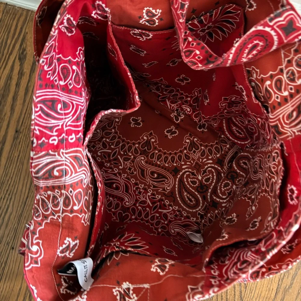 Call It By Your Name Red Bandana‎ Paisley Tote Bag